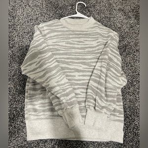 Zebra print mock neck crew neck
